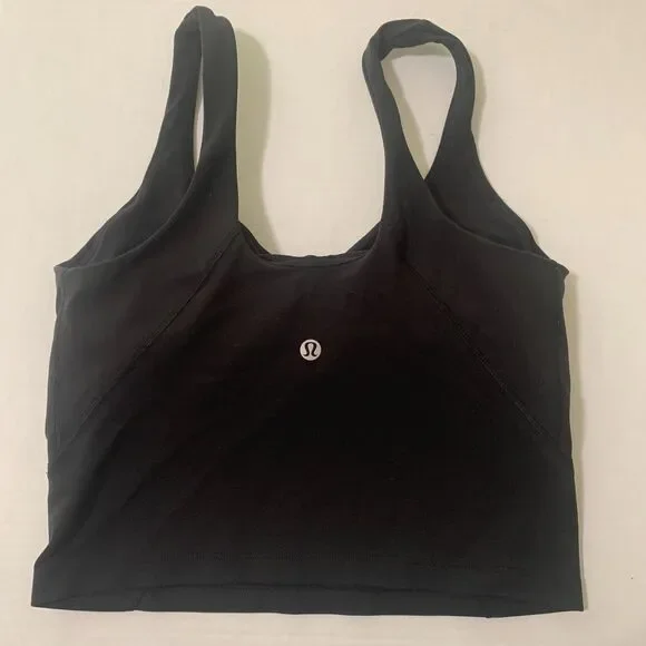 Lululemon Align Black Tank Top Size 6 Buttery Soft Built-In Bra Activewear Yoga - Picture 2 of 5